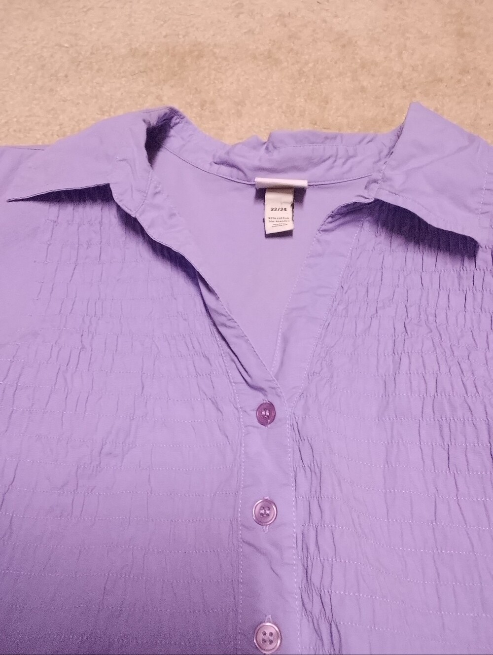 Lane Bryant Lavendar Sleeveless Button Up Top Size 22/24